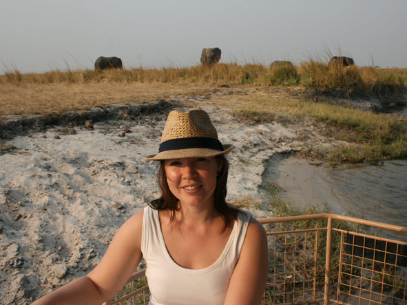 Mary Keet - on a boat safari on the Chobe River